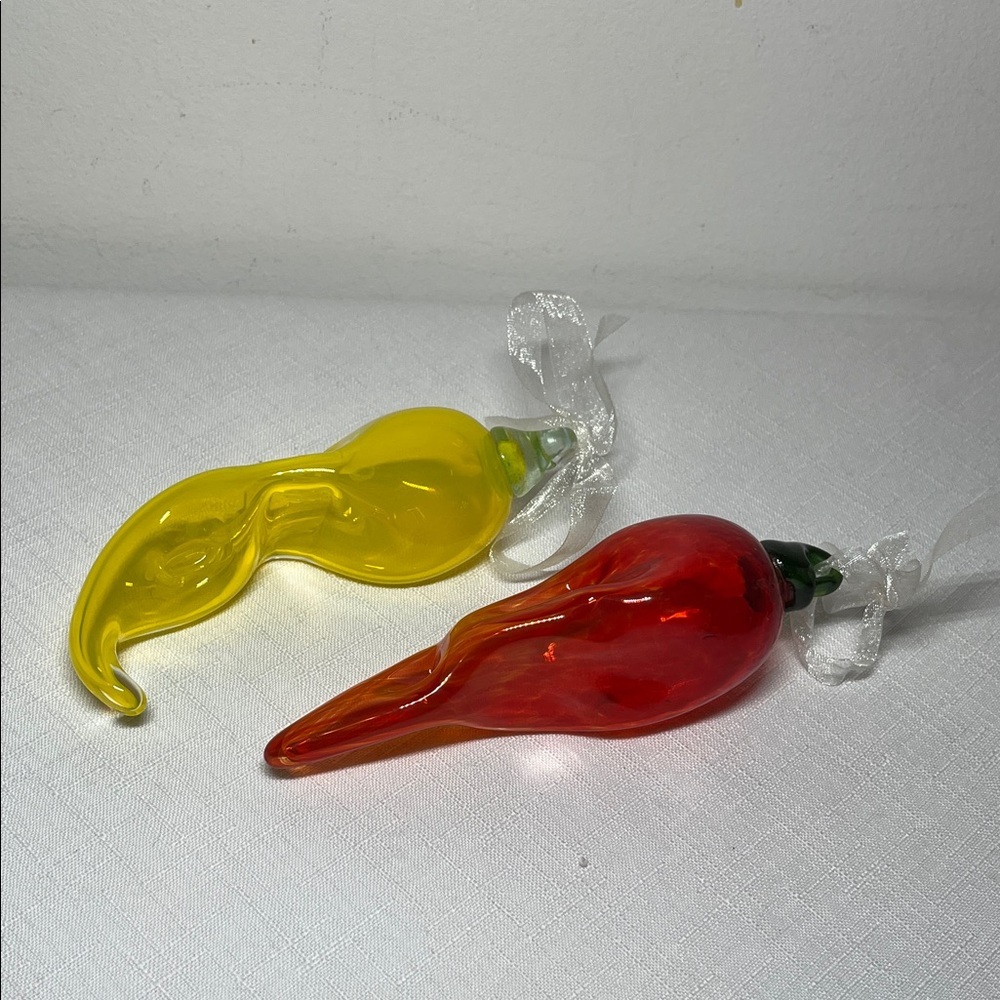 Blown Glass Chili Pepper Ornaments